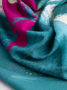 Large Abstract Brushstroke Print Viscose - Cream + Magenta + Teal + Green | Core Fabrics