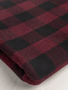 Large Buffalo Check Wool Blend Coating Deadstock - Bordeaux + Black | Core Fabrics
