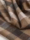 Large Check Brushed Melton Wool Blend Deadstock - Brown + Tan + Beige | Core Fabrics