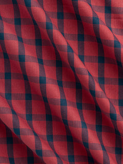 Large Check Japanese Cotton Twill - Garnet + Indigo