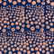 Grand pois batik de coton artisanal - Bleu + Corail