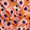 Crêpe de viscose FSC à grand imprimé floral vaporeux - Blanc + Corail + Violet ultraviolet
