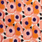 Crêpe de viscose FSC à grand imprimé floral vaporeux - Blanc + Corail + Violet ultraviolet