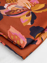 Large Floral Print EcoVero Challis - Mahogany + Ochre + Lilac | Core Fabrics