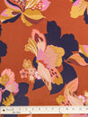Large Floral Print EcoVero Challis - Mahogany + Ochre + Lilac | Core Fabrics