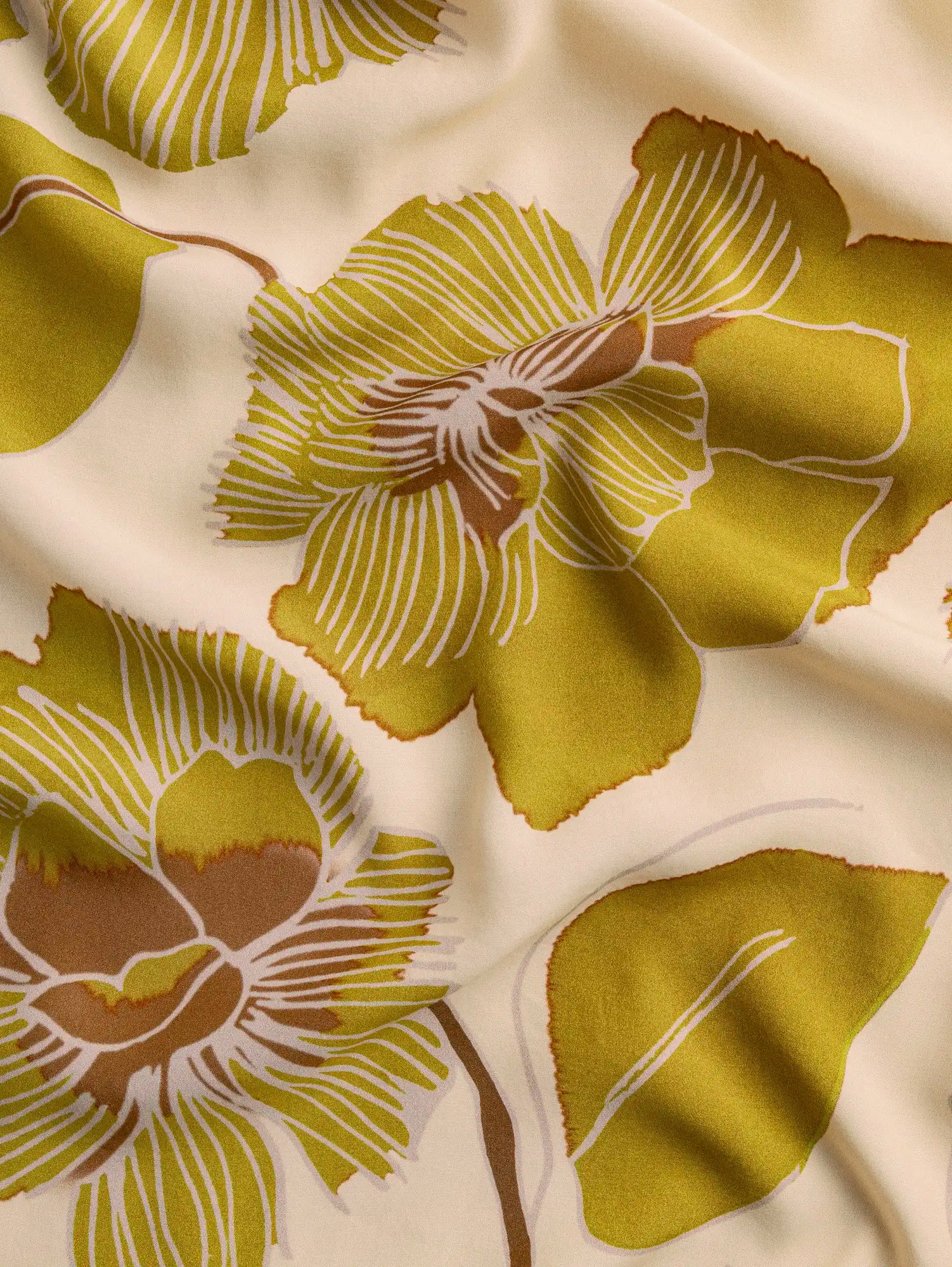 F-VIS289-Large-Floral-Print-Viscose-Oat-Mustard-Caramel-Core-Fabrics-scrunched.webp