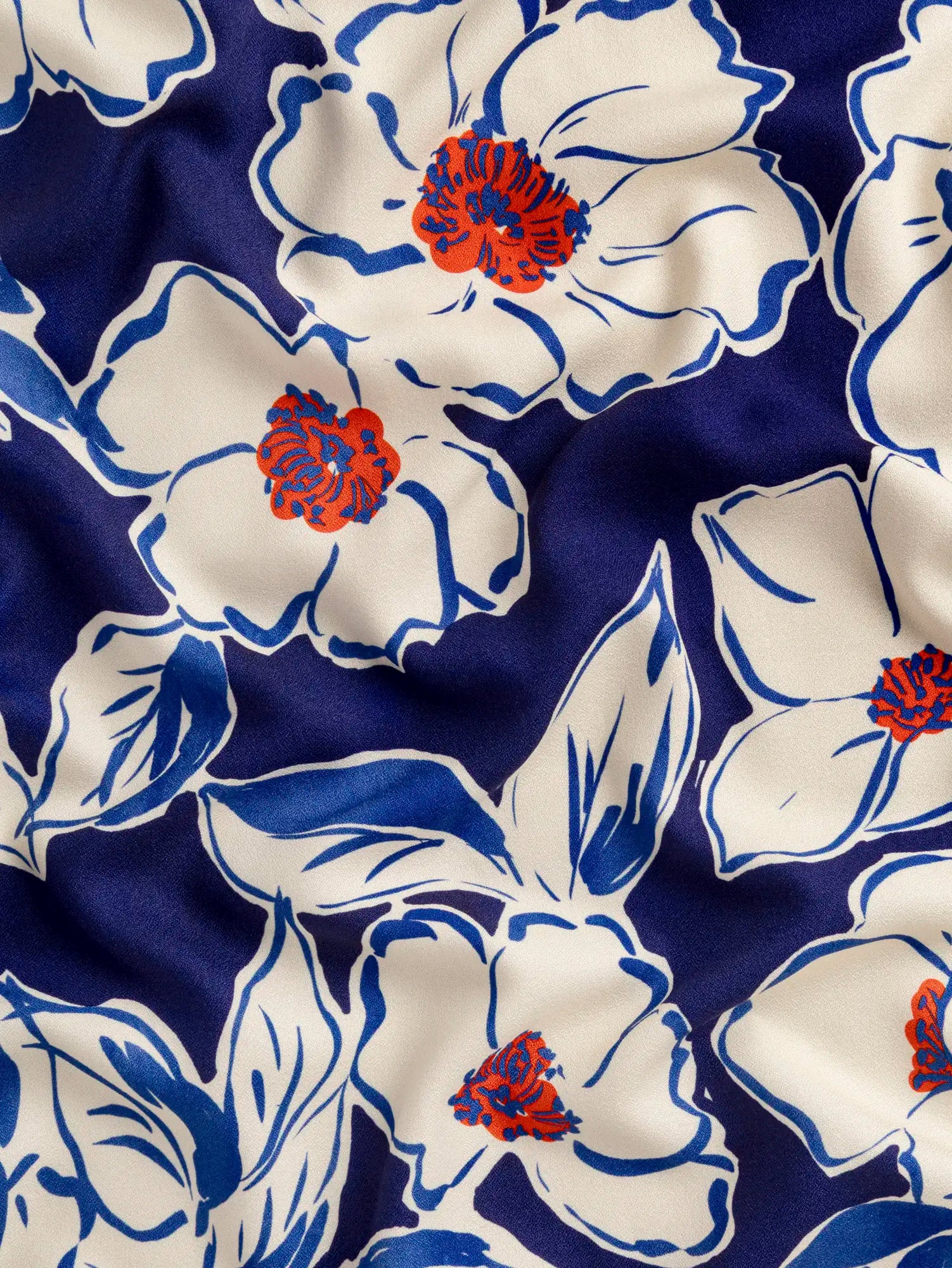 F-VIS305-Large-Flower-Print-FSC-Viscose-Crepe-Indigo-Ivory-and-Poppy-Core-Fabrics-scrunched.webp