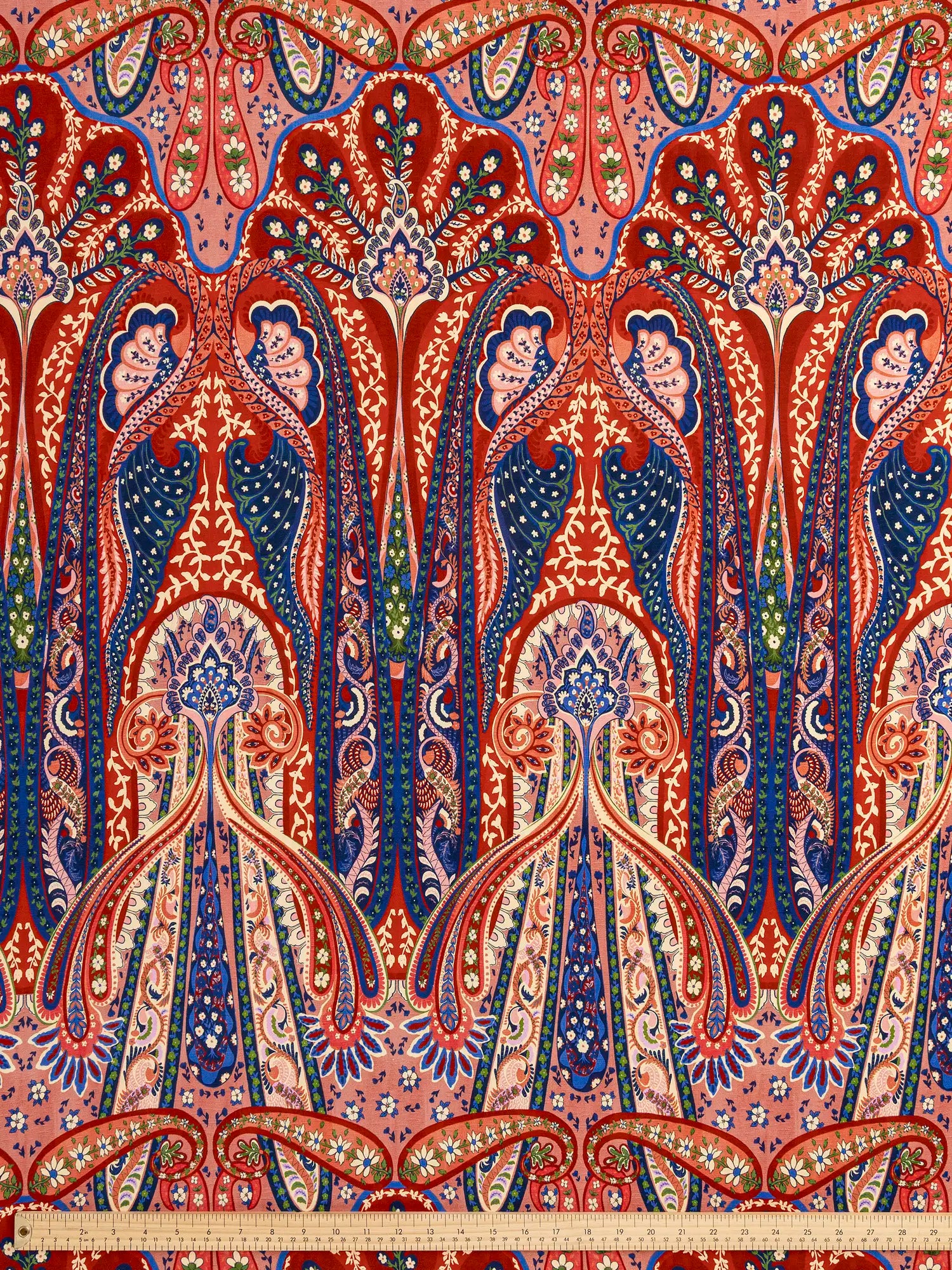 F-VIS300-Large-Folk-Print-Ecovero-Viscose-Red-Blue-and-Cream-Core-Fabrics-ruler.webp