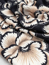Large Graphic Carnation EcoVero Challis - Black + Cream + Beige | Core Fabrics