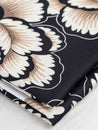 Large Graphic Carnation EcoVero Challis - Black + Cream + Beige | Core Fabrics