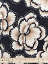 Large Graphic Carnation EcoVero Challis - Black + Cream + Beige | Core Fabrics