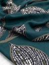 Large Graphic Leaf Print EcoVero Challis - Dark Teal + Olive + Black | Core Fabrics