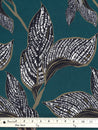 Large Graphic Leaf Print EcoVero Challis - Dark Teal + Olive + Black | Core Fabrics