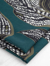 Large Graphic Leaf Print EcoVero Challis - Dark Teal + Olive + Black | Core Fabrics