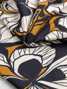 Large Illustrated Floral Print Cotton Poplin - Bronze + Black + Cream | Core Fabrics