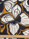 Large Illustrated Floral Print Cotton Poplin - Bronze + Black + Cream | Core Fabrics