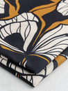 Large Illustrated Floral Print Cotton Poplin - Bronze + Black + Cream | Core Fabrics