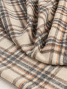 Large Plaid Brushed Wool Blend Deadstock - Cream + Brown + Blue + Orange | Core Fabrics