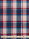 Large Plaid Melton Wool Blend Coating Deadstock - Blue + Red + Beige | Core Fabrics