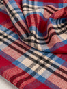 Large Plaid Melton Wool Blend Deadstock - Blue + Red + Cream + Black | Core Fabrics