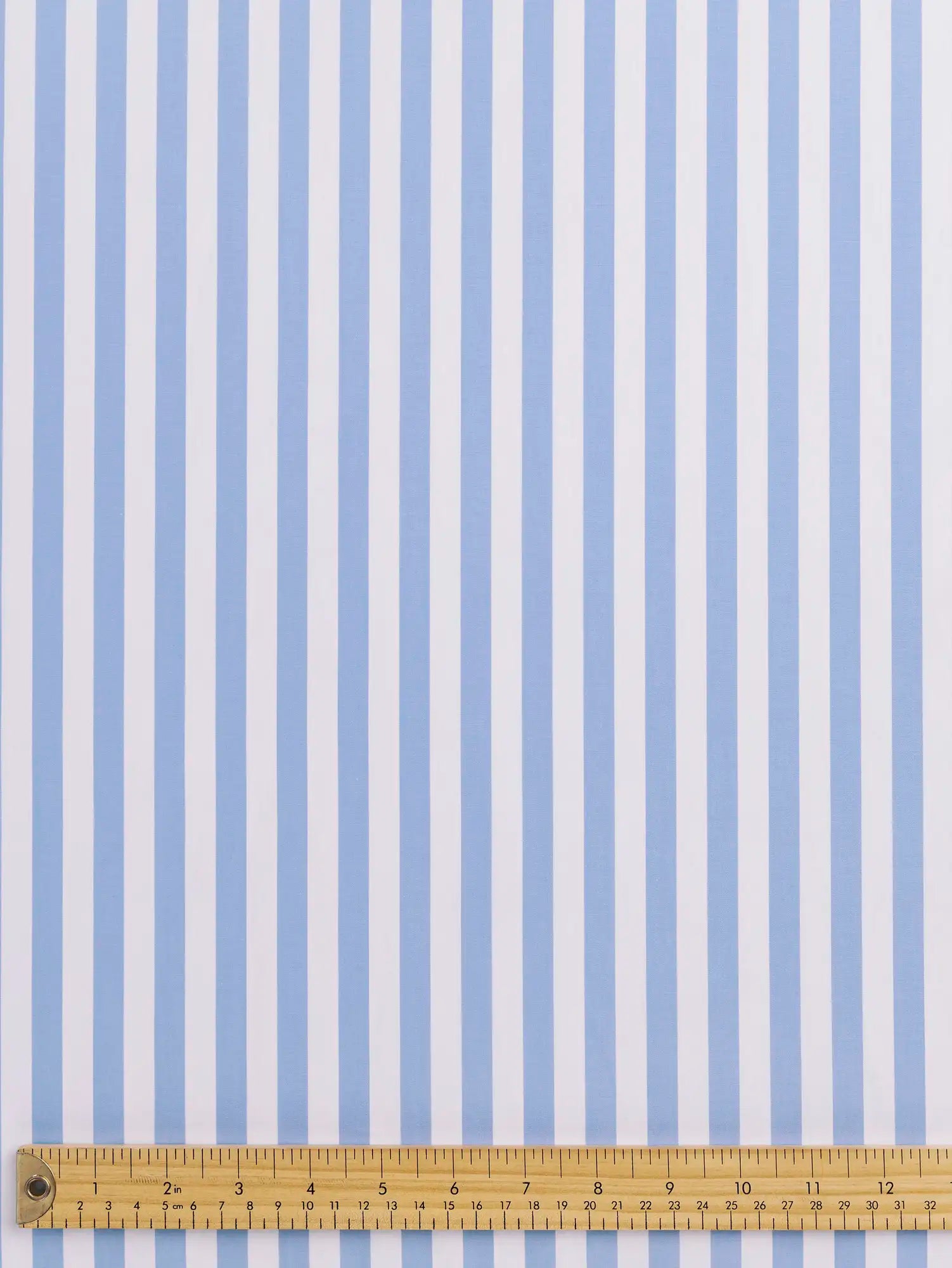 F-COT458-Large-Stripe-Cotton-Shirting-Sky-and-White-Core-Fabrics-ruler.webp