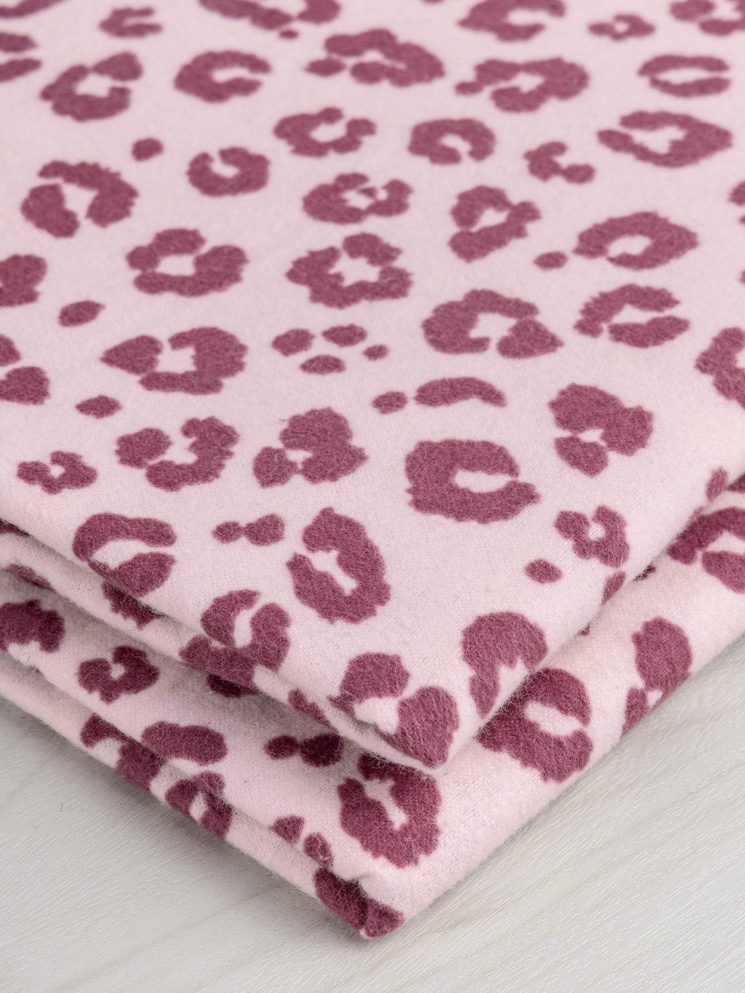Leopard Print Cotton Flannel Deadstock - Pink | Core Fabrics