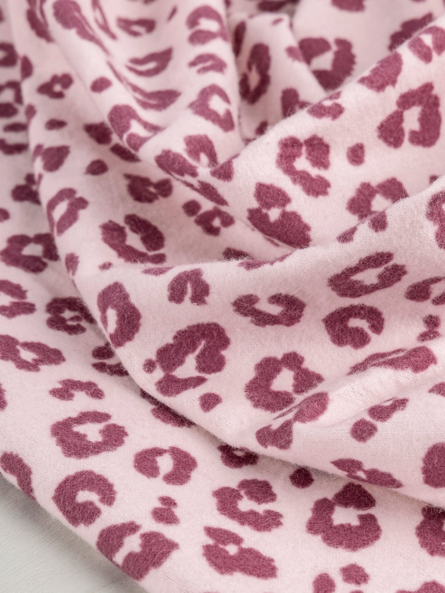 Leopard Print Cotton Flannel Deadstock - Pink | Core Fabrics