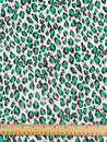 Leopard Print Viscose Challis Deadstock - Beige + Green + Black | Core Fabrics