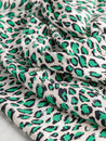 Leopard Print Viscose Challis Deadstock - Beige + Green + Black | Core Fabrics