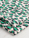 Leopard Print Viscose Challis Deadstock - Beige + Green + Black | Core Fabrics