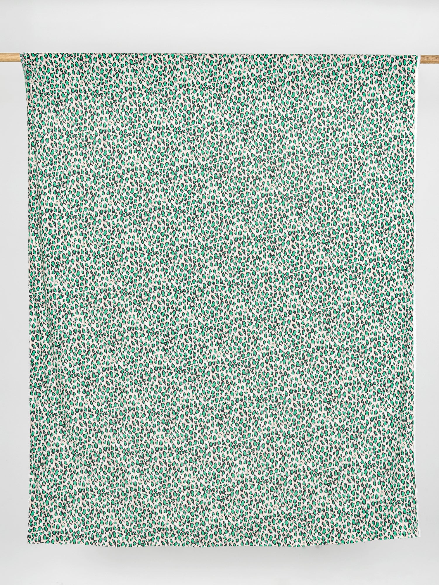 Leopard Print Viscose Challis Deadstock - Beige + Green + Black | Core Fabrics