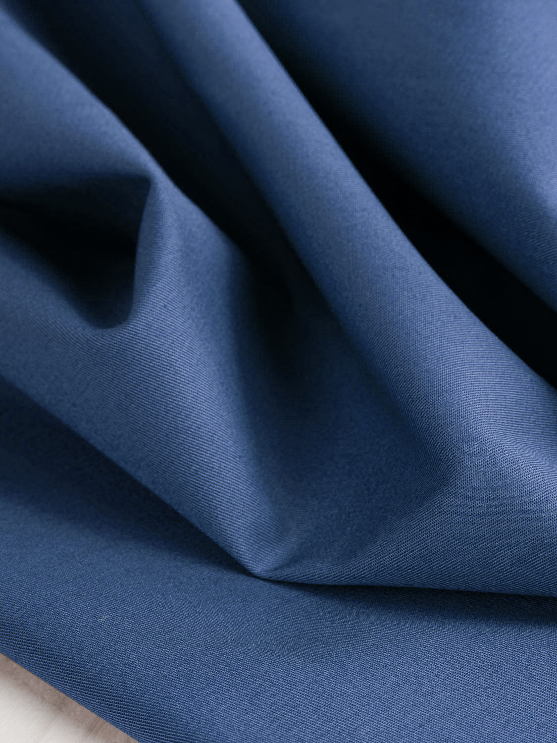 F-COT154-009 - Lightweight Organic Cotton Stretch 6 oz Twill - Ocean Blue-Core-Fabrics-scrunched