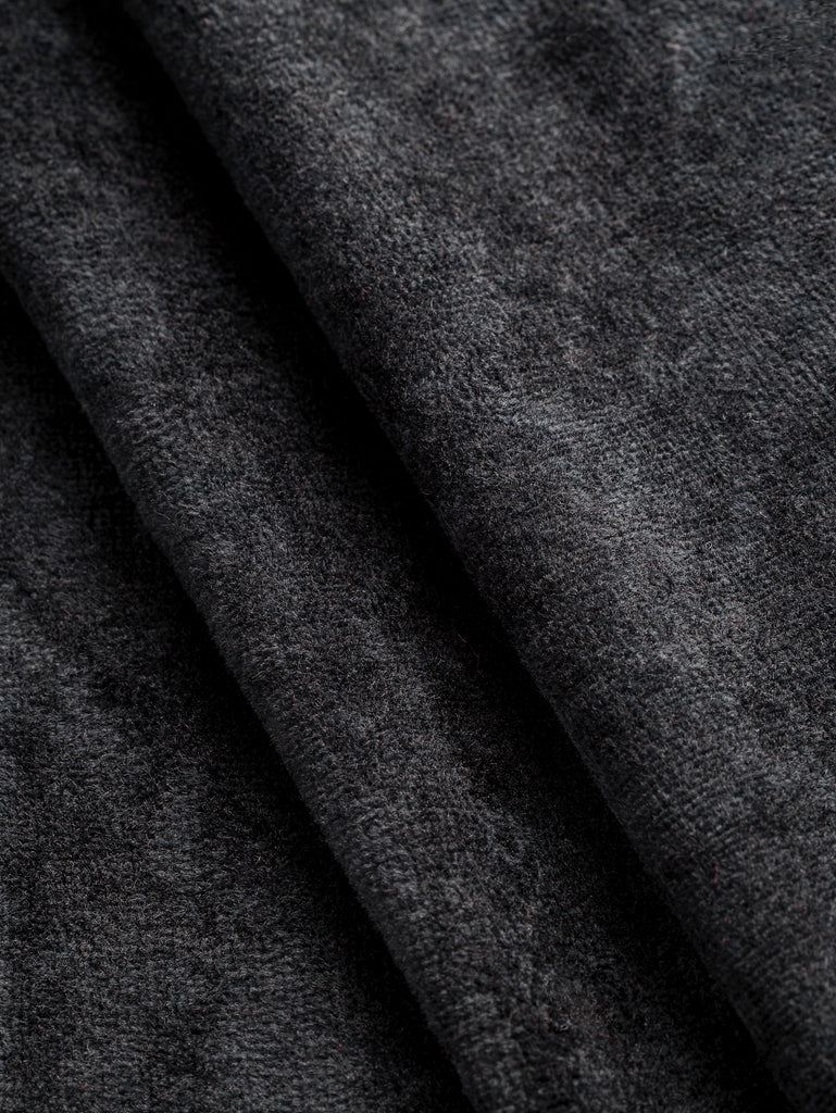Luxe Bamboo Organic Cotton Stretch Velour - Onyx
