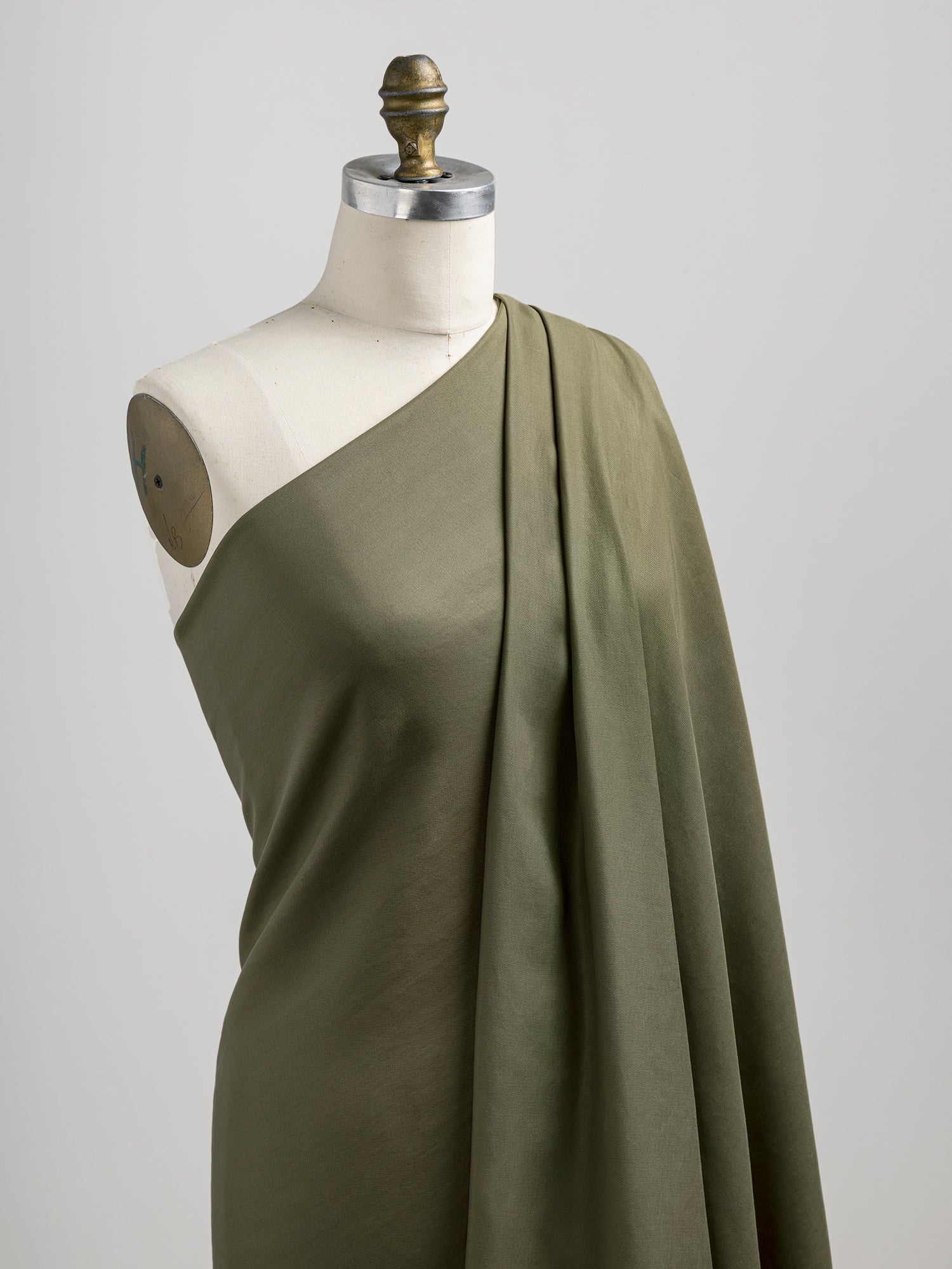 F-TEN010-016-Lyocell-Twill-Khaki-Green-Core-Fabrics-draped