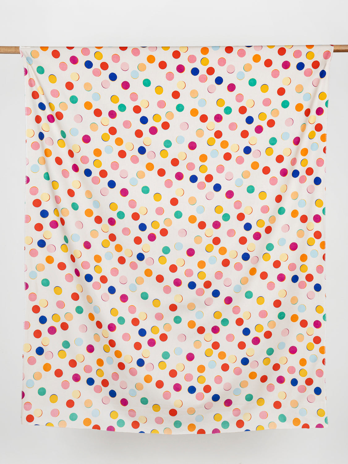 Marbles Print Organic Cotton Canvas - Cream + Multicolour | Core Fabrics