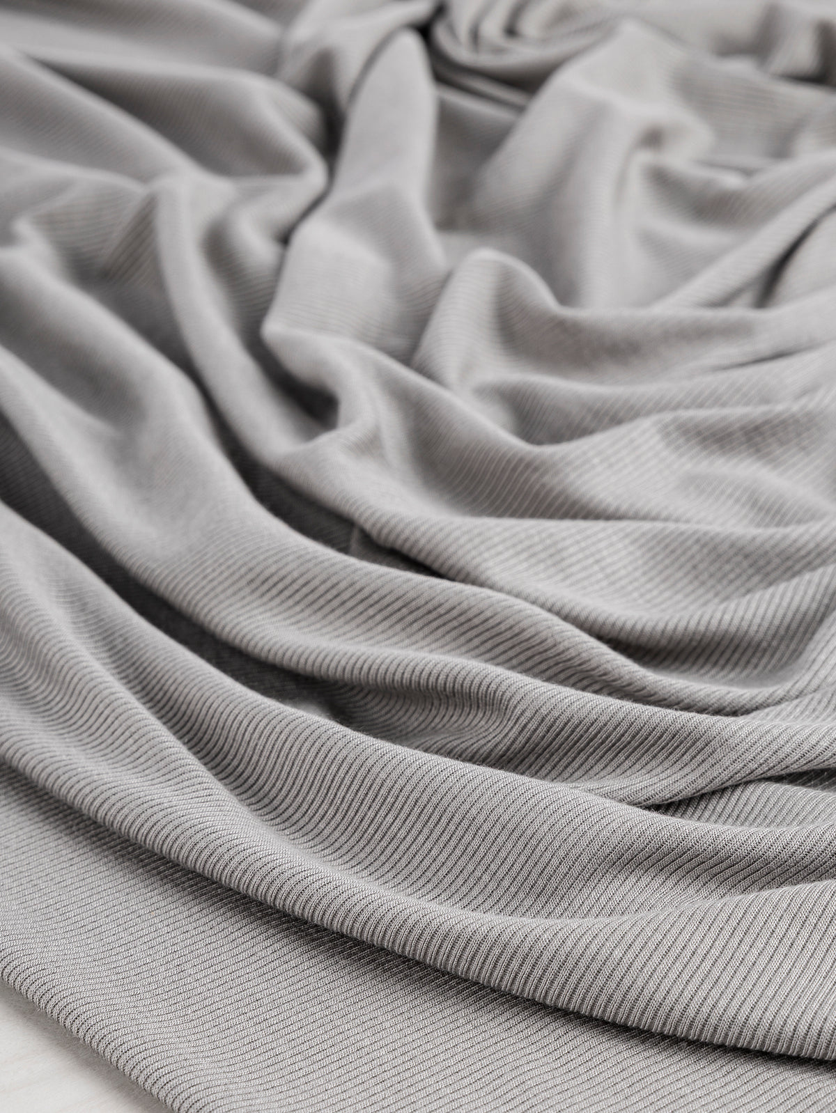 Micro Rib Textile MicroModal Baby Rib Knit Deadstock - Silver | Core Fabrics