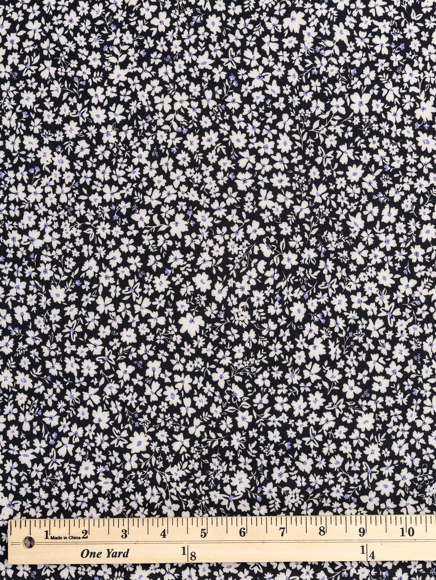 F-VIS242-Midnight-Ditzy-Floral-Print-Ecovero-Viscose-Black-Cream-Periwinkle-Core-Fabrics-ruler.JPG