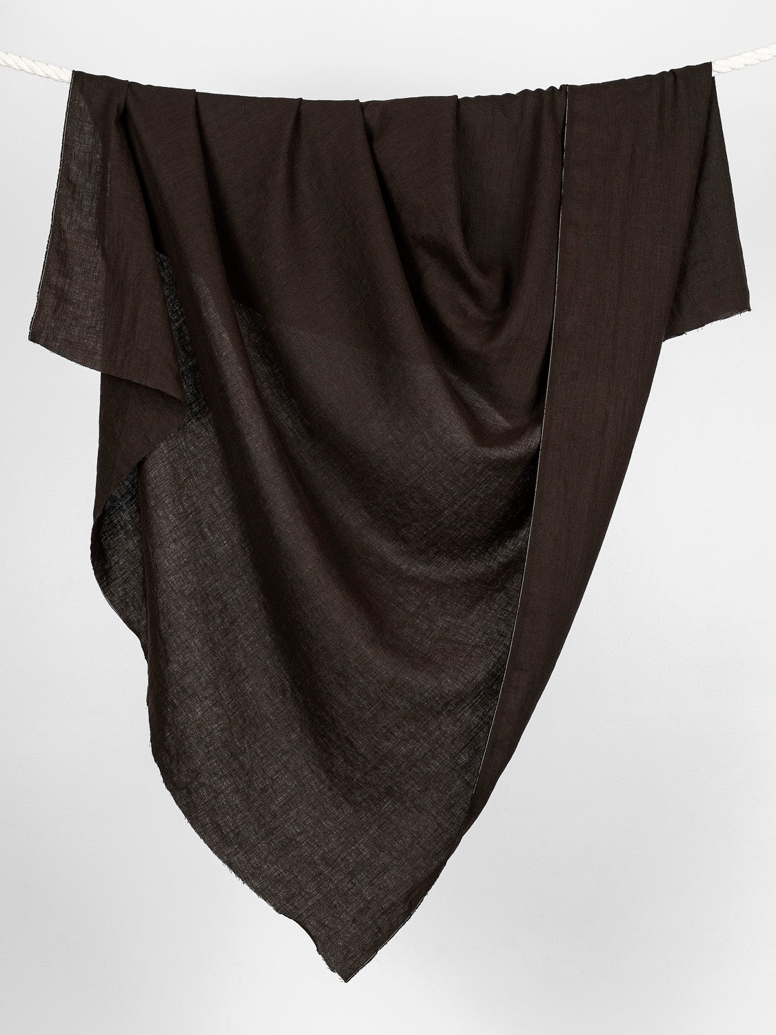 F-LIN020-039-Medium Weight Core Collection Linen - Chocolate -Core Fabrics-draped