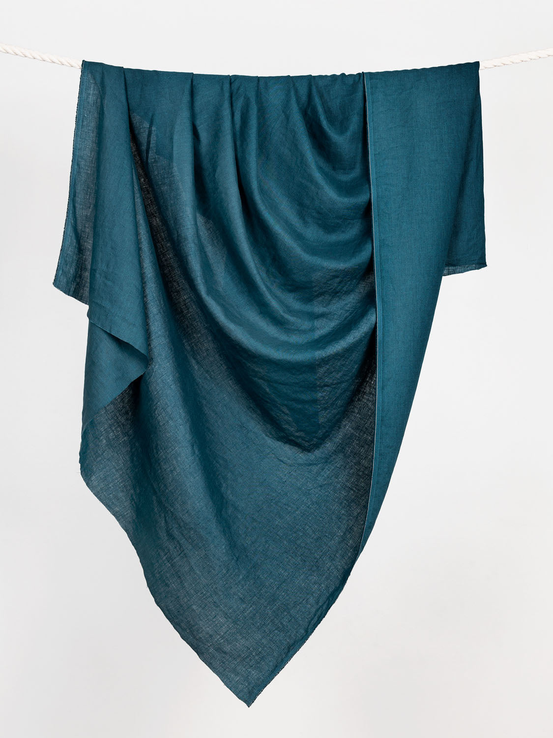 F-LIN020-015-Midweight-Core-Collection-Linen-Deep-Teal-Core-Fabrics-draped