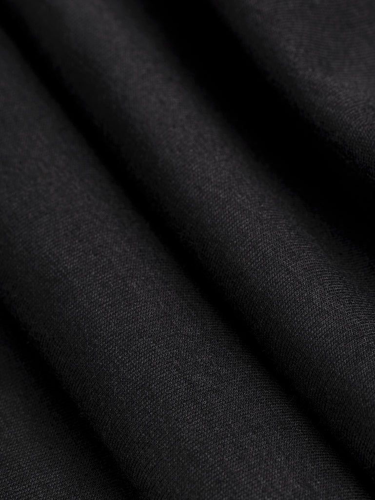Midweight Organic Cotton Spandex Jersey Knit Deadstock - Black