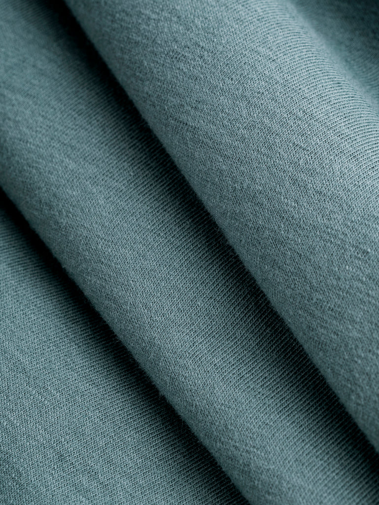 Midweight Organic Cotton Spandex Jersey Knit Deadstock - Teal