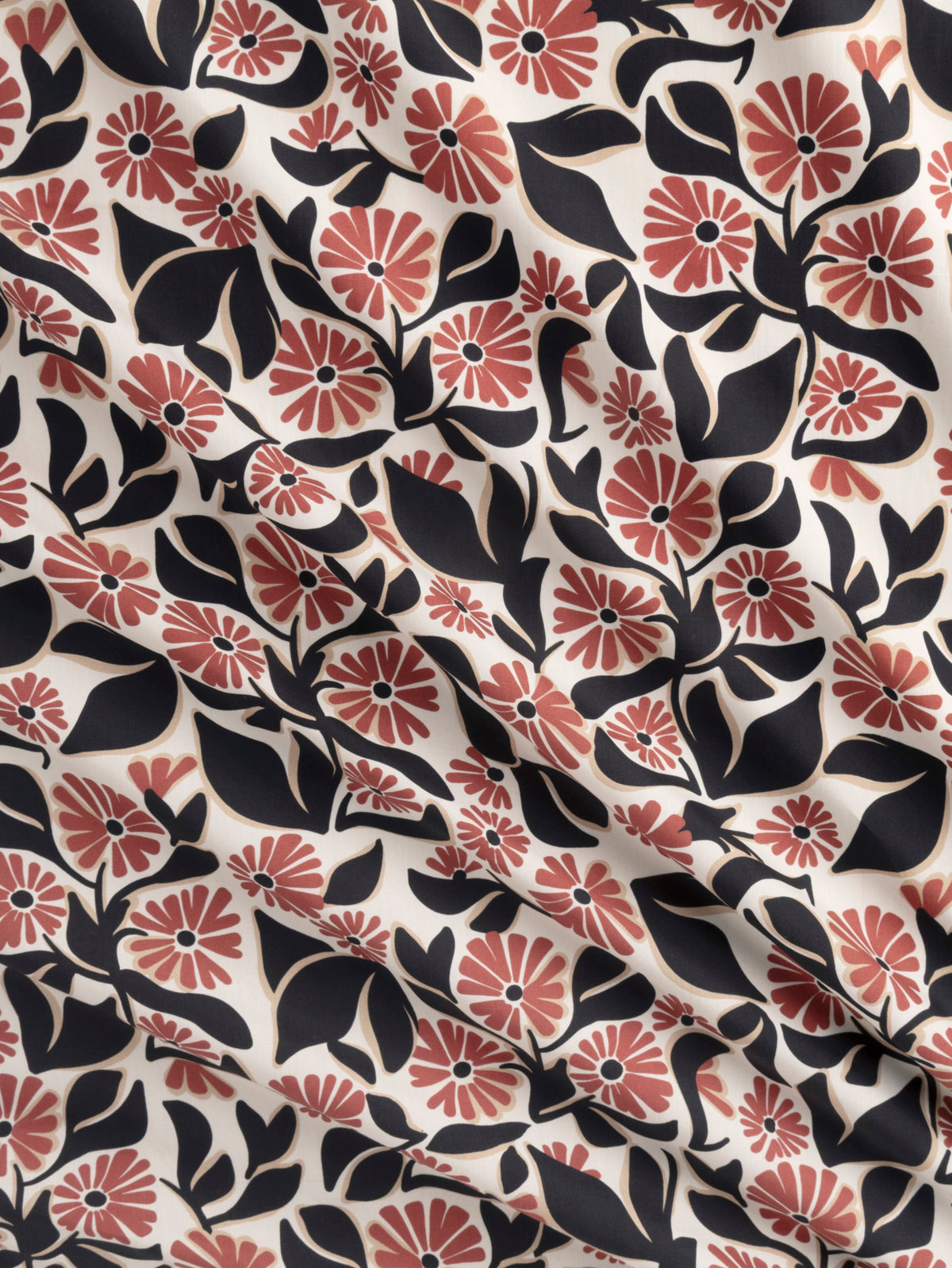 F-COT479-Mod-Flower-Print-BCI-Cotton-Poplin-Ivory-Red-Earth-and-Black-Core-Fabrics-scrunched.webp
