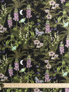 F-COT420 - Moonlit Garden Print Cotton Flannel Deadstock - Black + Green + Purple - Core Fabrics- ruler.JPG