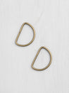 Recycled Brass D-rings, non-electroplated finish - 2 pack | Core Fabrics