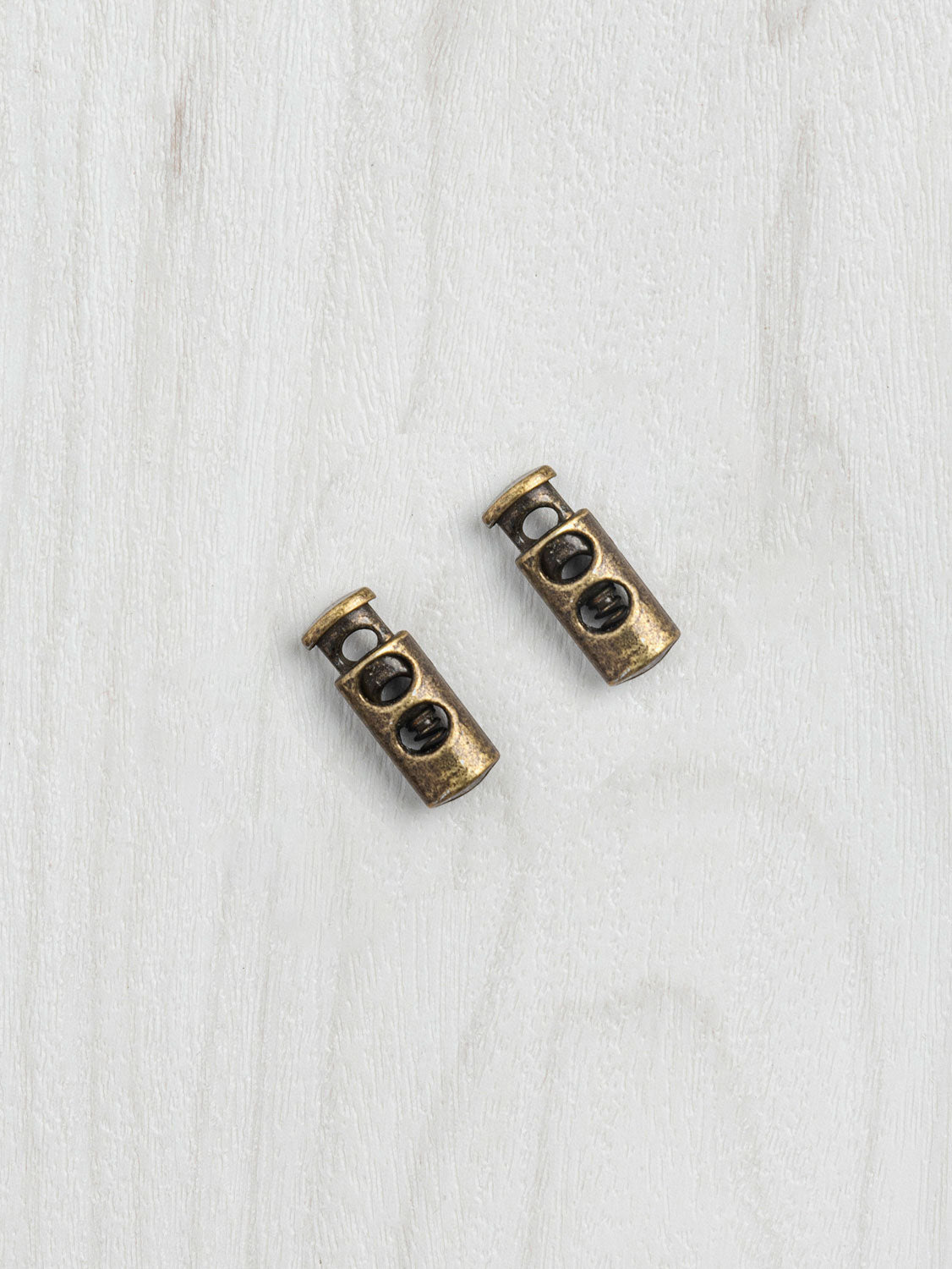 Small Double Cord Lock Antique Brass - Pack of 2 | Core Fabrics