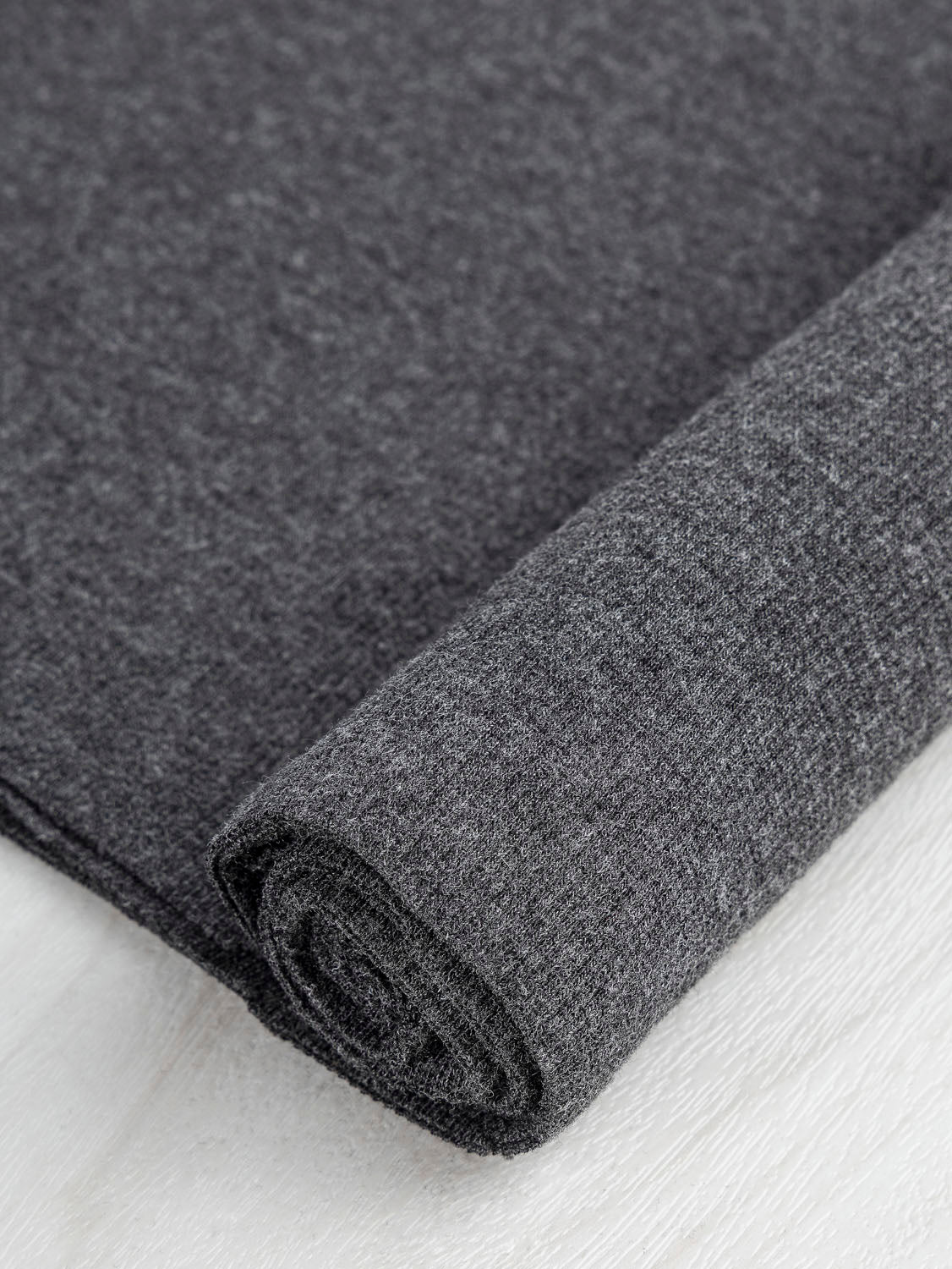 Bamboo/Cotton 2x2 Baby Rib - Charcoal | Core Fabrics