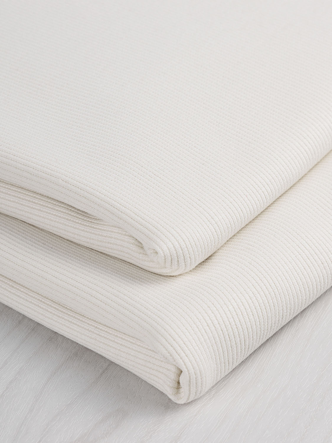 Recycled Cotton Rib Knit - Ivory | Core Fabrics