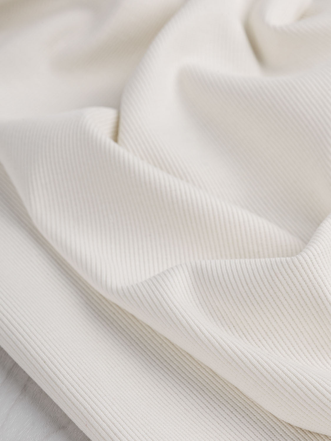 Recycled Cotton Rib Knit - Ivory | Core Fabrics