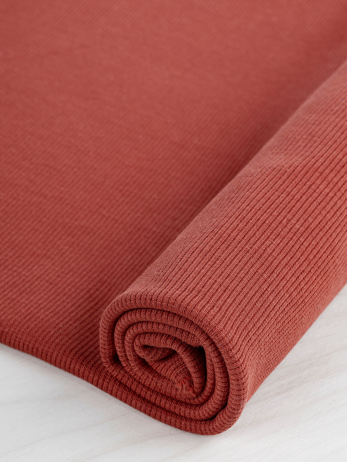 1/4 Yard Organic Cotton Rib - Brick | Core Fabrics