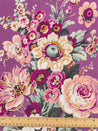 Nostalgic Peony Viscose Floral Print - Purple + Green + Cream | Core Fabrics